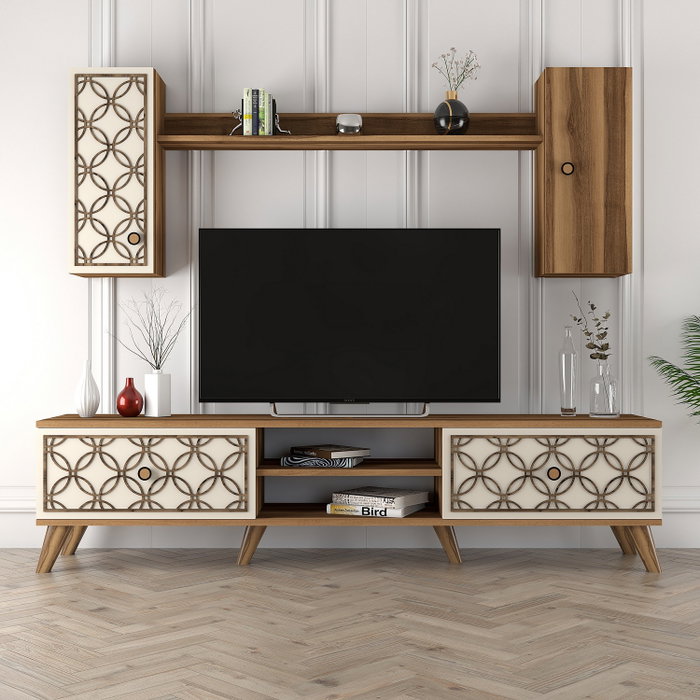 Hanah Home Unidad de TV Class S Nogal y Crema Hanah Home Unidad de TV Class S Nogal y Crema